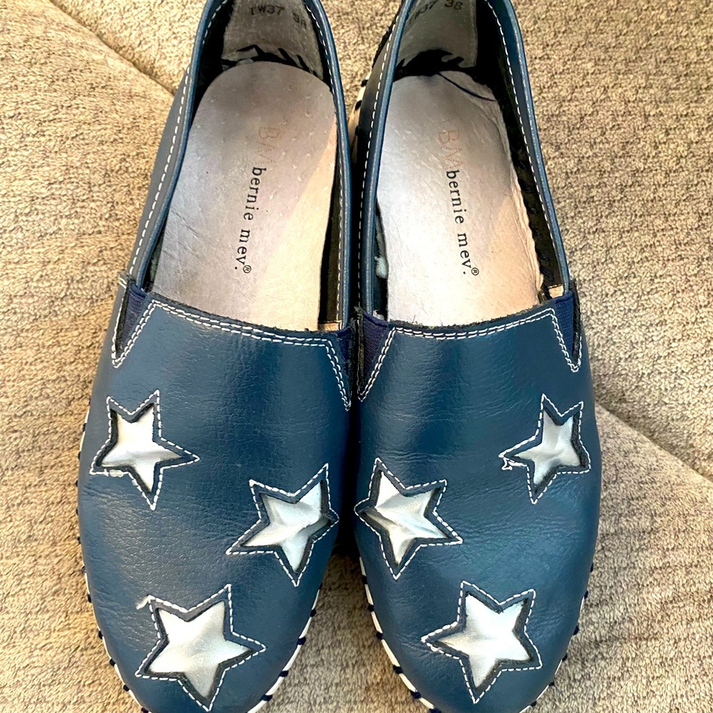 Bernie Mev leather slip ons. Size 7